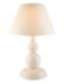 Tischlampe MADISYN Weiß Stoff H:38cm rund Landhaus