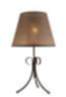 Tischlampe Stoffschirm Braun Landhaus rund Lampe