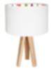 Tischlampe Weiß Bunt Holz Dreibein 46cm Kinder