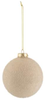 Weihnachtskugel Perlen Glas Beige