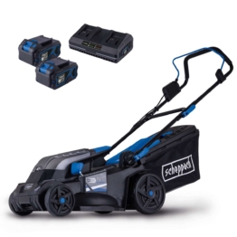 Akku-Rasenmäher BC-MP380-X Scheppach | 38cm Schnittbreite | für 450-500 m2 | 45L Korb | Set