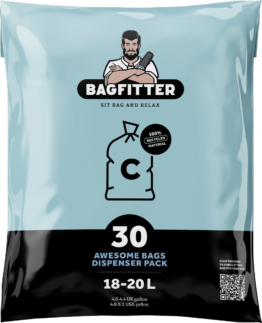BagFitter Blue C 18L bis 20L Müllbeutel mit Zugband aus 100% recyceltem Kunststoff - 68cm x 46cm - 30 Stück - 18-20 Liter - Müllbeutel - Abfallbeutel - Müllsäcke passend für Homra Sparq, Maxer und Stephs, u.a.