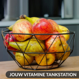 Chefarone Obstkorb - Obstschale - Gemüsekorb - Aufbewahrung - Metall - Holz - Schwarz