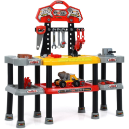 Coast Children Workbench Set Kinder Rollenspielbank mit Haken Werkzeugbank 85,5 x 30,5 x 83 cm bunt