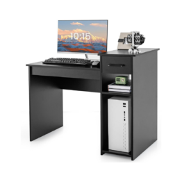 Coast Desk aus Holz Computertisch mit Schublade und Ablageflächen 104 x 50 x 82 cm schwarz
