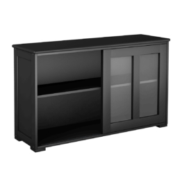 Coast Sideboard Küchenschrank Wohnzimmerzeile mit Schiebetüren schwarz 106,5 x 33 x 62,5 cm