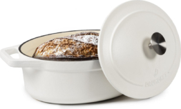 Daumonet Bocuse Blanc gietijzeren braadpan - sudderpan Wit - Ovaal - √ÉÀú 29 cm - 3 liter - 100% PFAS & PFOA vrij - Emaille - Geschikt voor alle warmtebronnen - Elektrisch - Gas - Halogeen - Inductie - Keramisch - Vaatwasserbestendig - DAU-CIC-WHITE-29