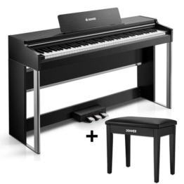 Donner DDP-200 PRO 88 Tasten Hammertastatur gewichtetes Digitalpiano Standard, Schwarz / Klavier + Bank