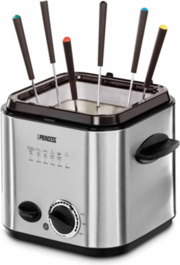 Princess 182611 Mini-Fritteuse und Fondue - heizt schnell auf - Geruchsfilter - Fassungsvermögen 1,2 Liter