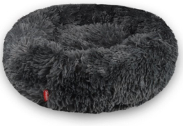 Snoozle Donut Hundekorb - weiches und luxuriöses Hundekissen - waschbar - flauschig - Hundekörbe - Grau