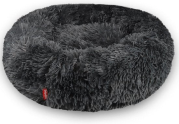 Snoozle Donut Hundekorb - weiches und luxuriöses Hundekissen - waschbar - flauschig - Hundekörbe - Grau