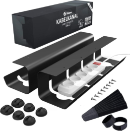 Stilemo Cable Tray Desk 2 Piece - Kabelhalter 43 CM - Kabelorganisator 5 KG Tragfähigkeit - Schwarz