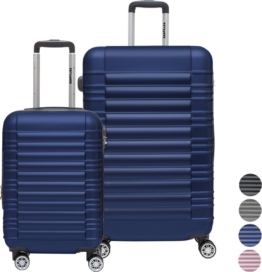TRVLMORE Kofferset - 2 Stück - 38L (Handgepäck) + 110L - Dunkelblau