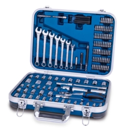 Werkzeugkoffer TB170 Scheppach - 135-tlg Werkzeug Set | Werkzeugkiste gefüllt | Steckschlüsselsatz