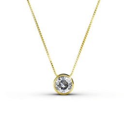Yolora Damen-Halskette mit Anhänger - 7 farbige Kalpa Camaka Kristalle - 7er Set - Gold - 18K Gelbgold vergoldet - Schmuck - Damen-Halskette Gold - Luxus-Geschenkbox - Geschenkbox - Schöne Geschenkverpackung - Geschenkbox - Geschenkverpackung