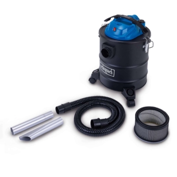 Aschesauger AVC25 Scheppach - 1300W / 20 kPa | 20L Behälter | 1,5m feuerfester Schlauch | inkl. Fahrvorrichtung & Zubehör - für Kamin, Grill, Holzofen