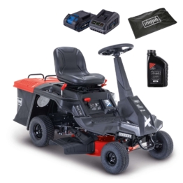 Benzin-Aufsitzrasenmäher MR235-61 Scheppach - 6,0PS | 61cm Schnittbreite | 150L Korb | LED Leuchte | E-Start | 4 Vorwärtsgänge | inkl. Öl & Motorhaube