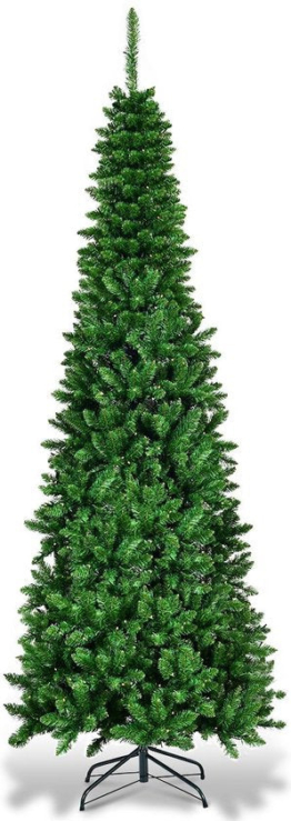 Coast Weihnachtsbaum in Bleistiftform mit warmweißen LED-Lichtern und Metallsockel & - 200cm