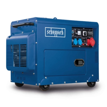 Diesel Stromerzeuger SG5200D Scheppach - 7,7PS | 5000W | Elektrostart | 2x 230V, 1x 400V Steckdose