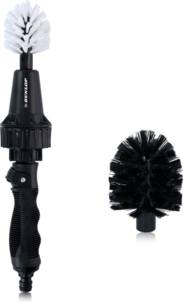 Dunlop Reinigungsbürste - Felgenbürste - mit Schlauchanschluss 3/4" - rotierend - Durchflussregler - 2 Bürsten