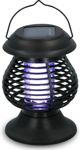 Grundig Insektenlampe - Solar - 2-in-1: Stimmungslicht/Insektenvernichter - Spritzwassergeschützt - Schwarz