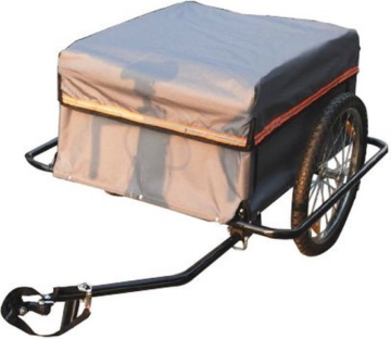 HOMdotCOM Transportanhänger für Fahrrad - grau - 40 kg