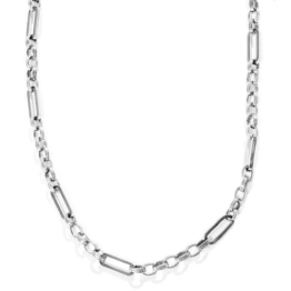 Laura Ferini Damen Halskette Valentina Silber - Silber Gliederkette - 18K Weißgold vergoldet - Halskette - Halskette - Schmuck - Accessoires - Damen Gliederkette