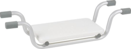 Vivamore Badesitz - Badesessel bis zu Max. 150 KG - 74 x 23 x 18 CM - Badehocker - Anti-Rutsch-Beine - Massiver Rahmen - Weiß