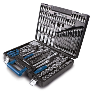 Werkzeugkoffer TB217 Scheppach - 217-tlg Werkzeug Set | Werkzeugkiste gefüllt | Steckschlüsselsatz