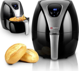 Alpina Heißluftfritteuse L - 2,4 Liter - 80-200Â°C - Timer - 1500 Watt - Schwarz