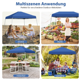 Coast Faltpavillon 3 m x 3 m großes ausklappbares Vordach blau