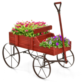 Coast Flower Stand Holzauto -Pflanzenblumenauto mit Metall 62 x 34 x 60 cm rot