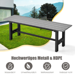 Coast Garden Bench voor 2 personen met sla tot 300 kg veerkrachtig 120 x 36 x 40,5 cm grijs