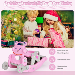 Coast Rocking Horse & Slide Multifunctionele Rocking Horse Slide met basketbalmand roze