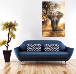 Diamantmalerei - Elefant in der Dämmerung - 40 x 50 cm - Erwachsene - Kinder - Runde Kieselsteine - Diamantmalerei - Bilder selber machen - Hobby - Komplett