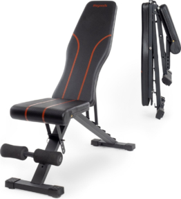 LifeGoods Fitness Hantelbank - Fitnessbank - einstellbar - faltbar - schwarz/rot