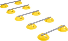 Umbro Hürden-Set - Fußball-Trainingsgeräte - Inkl. 10 Spielfiguren und 5 Querstangen - Slalom, Schnelligkeitstraining und Lauftechniken - Gelb/Grau
