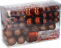 Weihnachtsgeschenke Weihnachtskugeln Set Kupfer - 100 Weihnachtskugeln aus Kunststoff - verschiedene Ausführungen - Ã˜ 3/4/6 cm