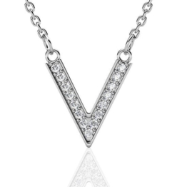 Yolora Damen-Halskette mit Anhänger - Kalpa Camaka Kristalle - Silber - 18K Weißgold vergoldet - Damen-Halskette Silber - Schmuck - Halskette - Luxuriöse Geschenkbox - Geschenkbox - Exklusive Geschenkbox - Schöne Geschenkverpackung