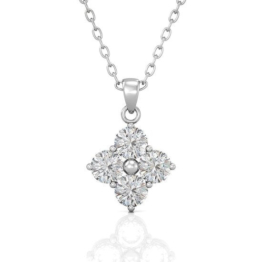 Yolora Damen-Halskette mit Anhänger - Kalpa Camaka Kristalle - Silber - 18K Weißgold vergoldet - Damen-Halskette Silber - Schmuck - Halskette - Luxuriöse Geschenkbox - Geschenkbox - Exklusive Geschenkbox - Schöne Geschenkverpackung