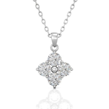 Yolora Damen-Halskette mit Anhänger - Kalpa Camaka Kristalle - Silber - 18K Weißgold vergoldet - Damen-Halskette Silber - Schmuck - Halskette - Luxuriöse Geschenkbox - Geschenkbox - Exklusive Geschenkbox - Schöne Geschenkverpackung