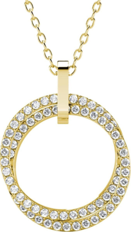 Yolora Damen-Halskette mit rundem Anhänger - Kalpa Camaka Kristalle - Farbe Gold - 18K Gelbgold vergoldet - Damen-Halskette Gold - Schmuck - Halskette - Luxuriöse Geschenkbox - Geschenkbox - Geschenkbox - Schöne Geschenkverpackung