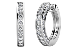 Yolora Damen Ohrringe - Kalpa Camaka Kristalle - Silber - 18K Weißgold vergoldet - Damen Ohrringe Silber - Schmuck - Geschenkbox - Luxus Geschenkbox - Geschenkbox - schöne Geschenkverpackung - exklusive Geschenkverpackung