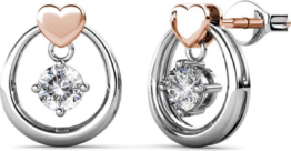 Yolora Damen runde Ohrringe - Kalpa Camaka Kristalle - Farbe Rose - 18K Rose Gold plattiert - Damen Ohrringe Rose Gold - Schmuck - Luxus Geschenk Box - Geschenk Box - Exklusive Geschenk Box - Schöne Geschenk Verpackung