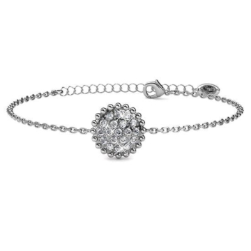 Yolora Damenarmband mit Kalpa Camaka Kristallen - Silber - 18K Weißgold plattiert - Geschenkverpackt