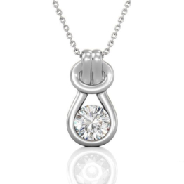 Yolora Damenhalskette mit Anhänger - Kalpa Camaka Kristall - Silber - 18K Weißgold vergoldet - Damenhalskette Silber - Schmuck - Halskette - Luxuriöse Geschenkbox - Geschenkbox - Exklusive Geschenkbox - Schöne Geschenkverpackung