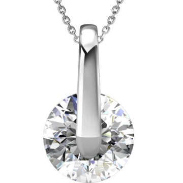Yolora Damenhalskette mit Anhänger - Kalpa Camaka Kristall - Silber - 18K Weißgold vergoldet - Damenhalskette Silber - Schmuck - Halskette - Luxuriöse Geschenkbox - Geschenkbox - Exklusive Geschenkbox - Schöne Geschenkverpackung