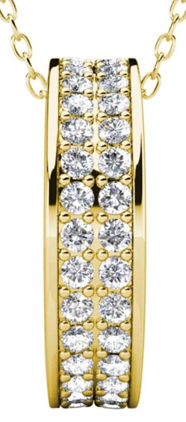 Yolora Damenhalskette mit Anhänger - Kalpa Camaka Kristalle - Farbe Gold - 18K Gelbgold vergoldet - Damenhalskette Gold - Schmuck - Halskette - Luxuriöse Geschenkbox - Geschenkbox - Exklusive Geschenkbox - Schöne Geschenkverpackung