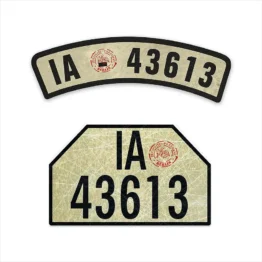 2er-Set historische Motorrad Nummernschilder