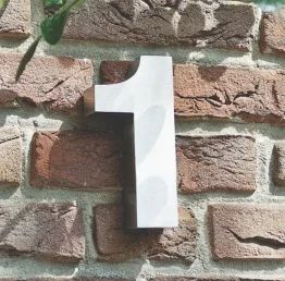 3D Hausnummer 1 aus Edelstahl - Höhe 16 cm Tiefe 3 cm